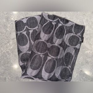 Coach Blue/Gray Patterned Scarf Infinity Cowl